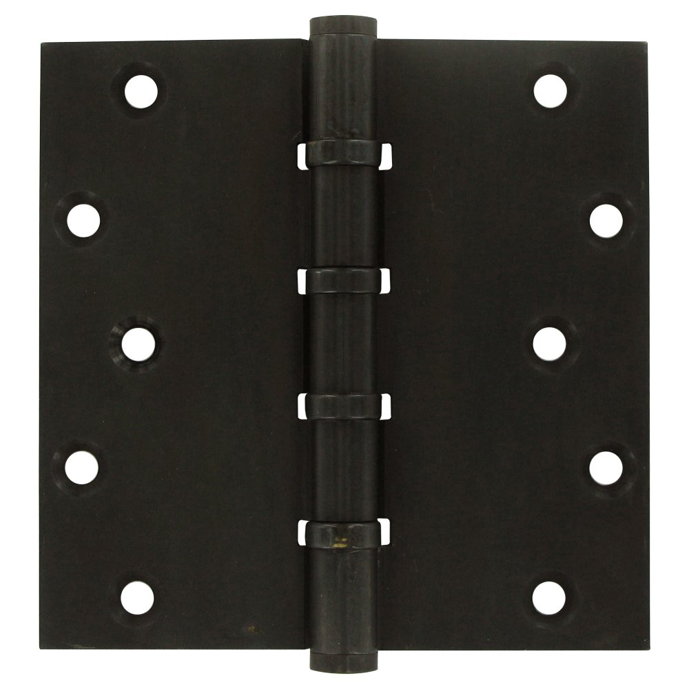 Deltana Solid Brass 6" x 6" Special Feature 4 Ball Bearing Square Door Hinge (Sold as a Pair) in Oil Rubbed Bronze