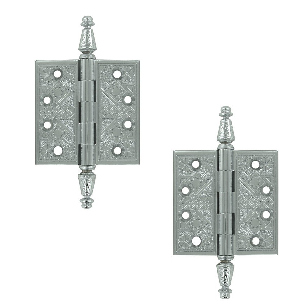 Deltana Solid Brass 3 1/2" x 3 1/2" Square Door Hinge (Sold as a Pair) in Polished Chrome