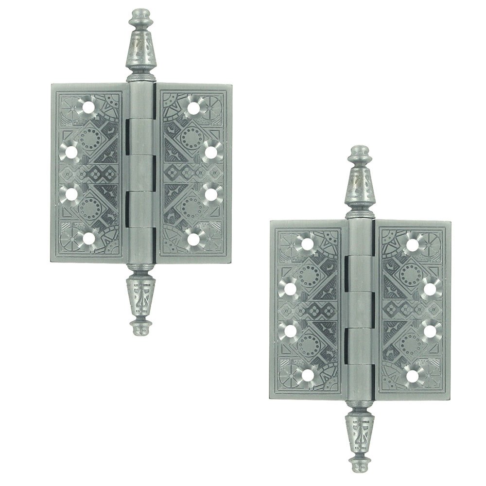 Deltana Solid Brass 3 1/2" x 3 1/2" Square Door Hinge (Sold as a Pair) in Brushed Chrome
