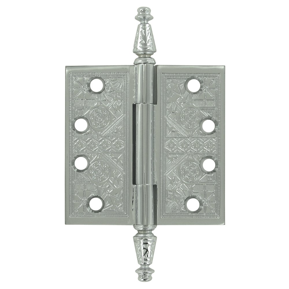 Deltana Solid Brass 4" x 4" Square Door Hinge (Sold as a Pair) in Polished Chrome