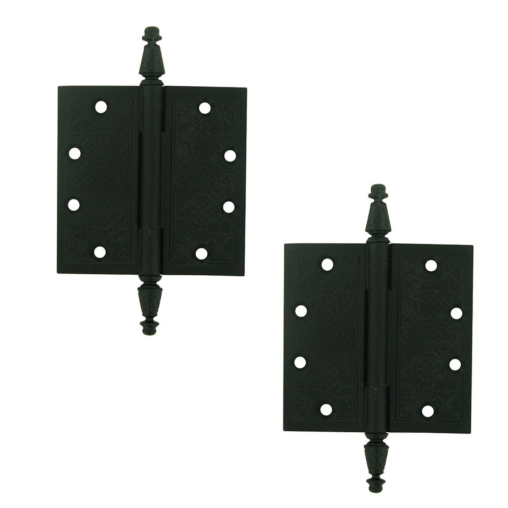 Deltana Solid Brass 4 1/2" x 4 1/2" Square Door Hinge (Sold as a Pair) in Paint Black