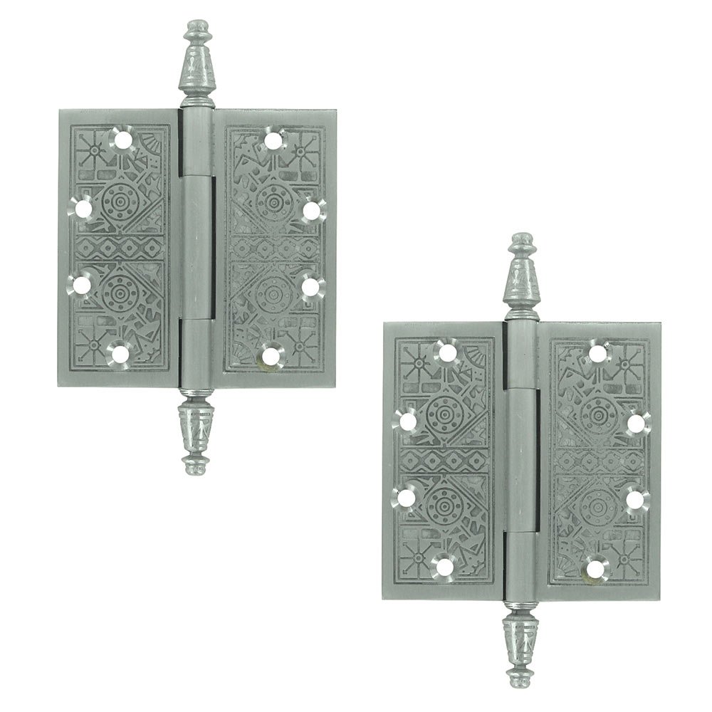 Deltana Solid Brass 4 1/2" x 4 1/2" Square Door Hinge (Sold as a Pair) in Brushed Chrome