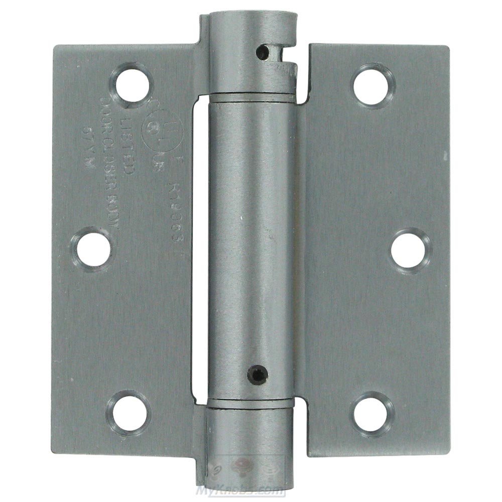 Deltana 3 1/2" x 3 1/2" Standard Square Spring Door Hinge (Sold Individually) in Brushed Chrome