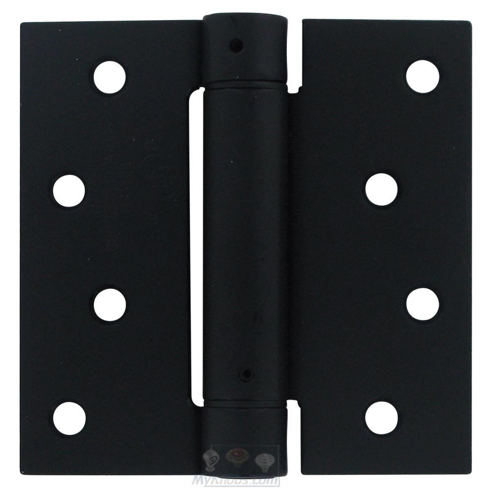 Deltana 4" x 4" Standard Square Spring Door Hinge (Sold Individually) in Paint Black