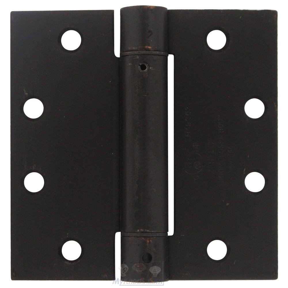 Deltana 4 1/2" x 4 1/2" Standard Square Spring Door Hinge (Sold Individually) in Oil Rubbed Bronze