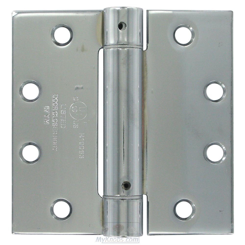 Deltana 4 1/2" x 4 1/2" Standard Square Spring Door Hinge (Sold Individually) in Polished Chrome
