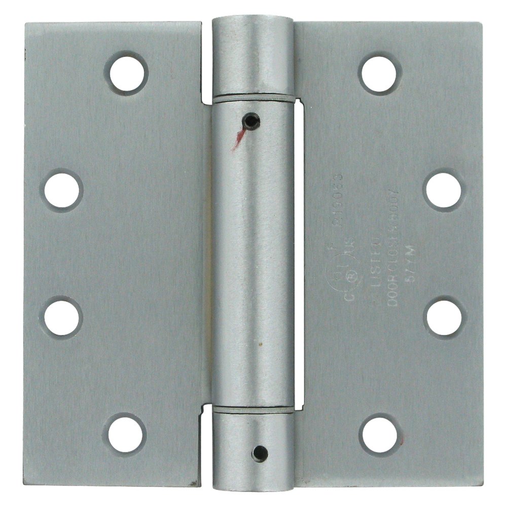 Deltana 4 1/2" x 4 1/2" Standard Square Spring Door Hinge (Sold Individually) in Brushed Chrome