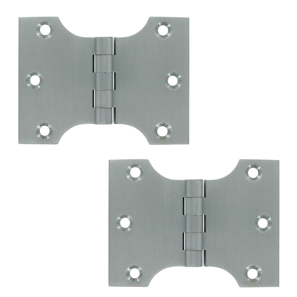 Deltana Solid Brass 3" x 4" Parliament Door Hinge (Sold as a Pair) in Brushed Chrome