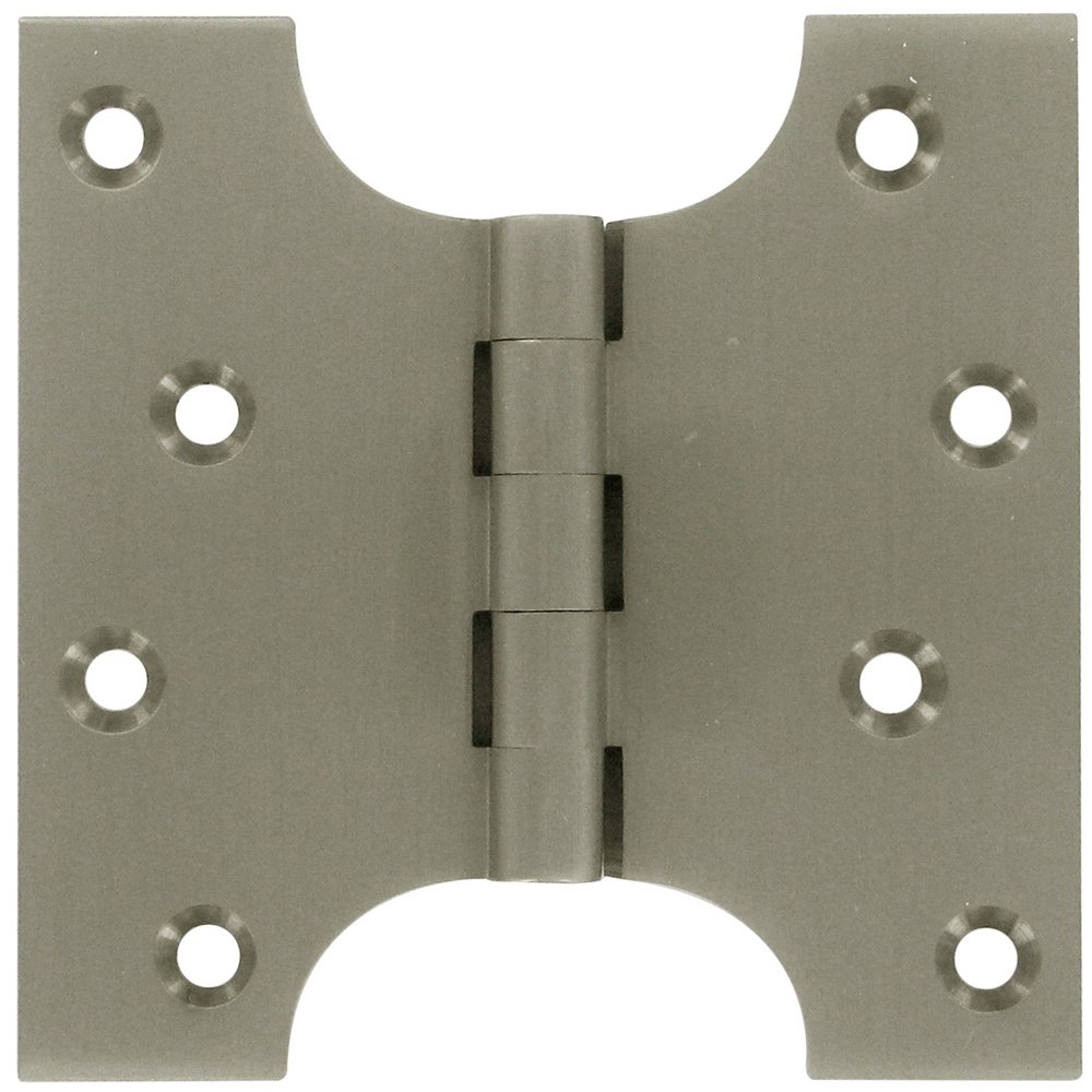 Deltana Solid Brass 4" x 4" Parliament Door Hinge (Sold as a Pair) in Brushed Nickel