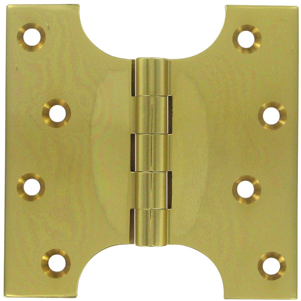 Deltana Solid Brass 4" x 4" Parliament Door Hinge (Sold as a Pair) in Polished Brass