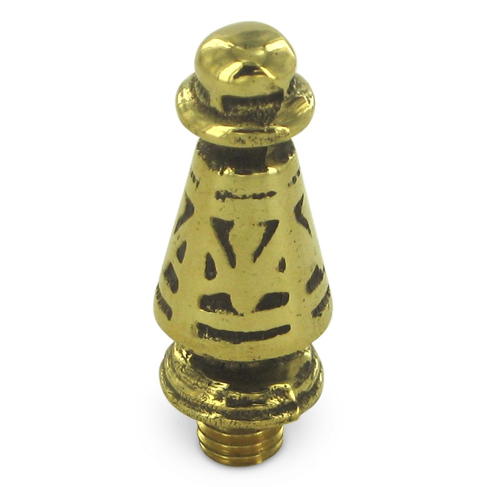 Deltana Solid Brass Ornate Tip Door Hinge Finial (Sold Individually) in Polished Brass Unlacquered