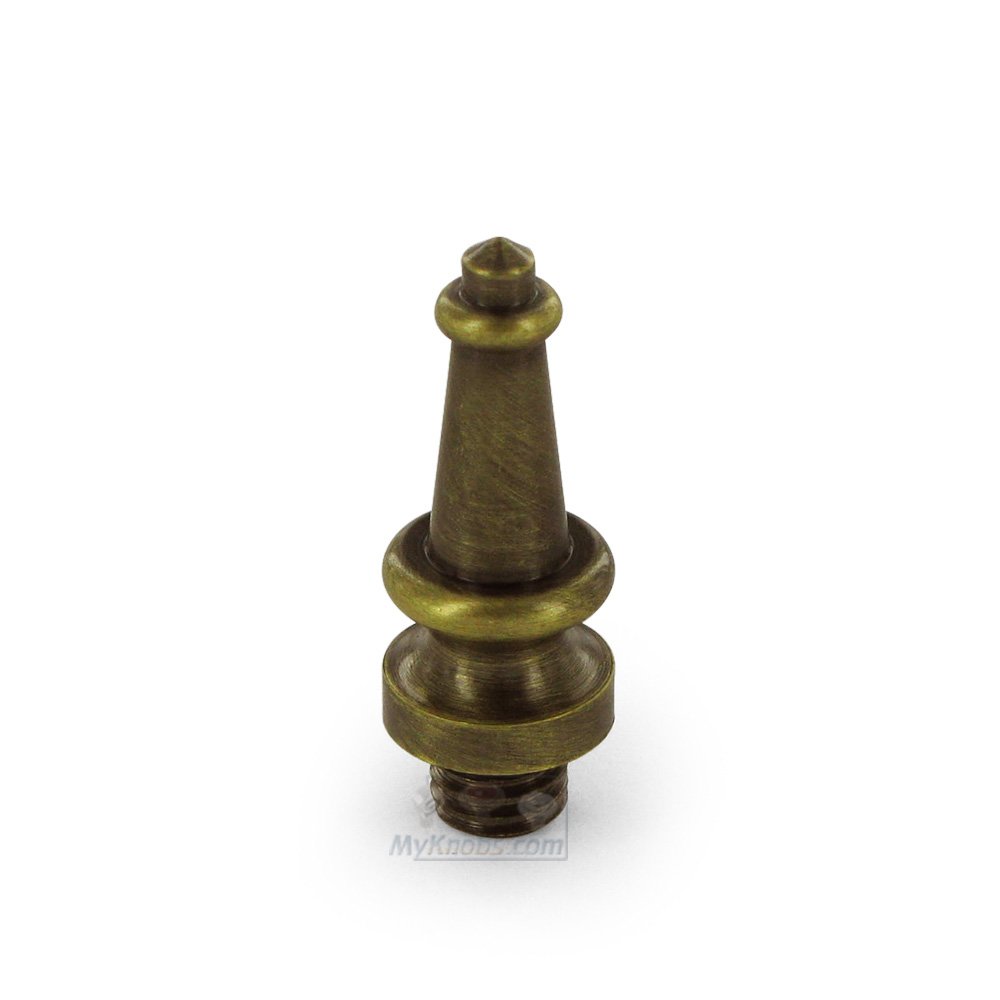 Deltana Solid Brass Steeple Tip Door Hinge Finial (Sold Individually) in Antique Brass