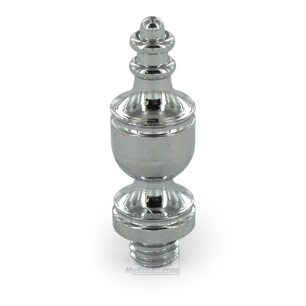 Deltana Solid Brass Urn Tip Door Hinge Finial (Sold Individually) in Polished Chrome