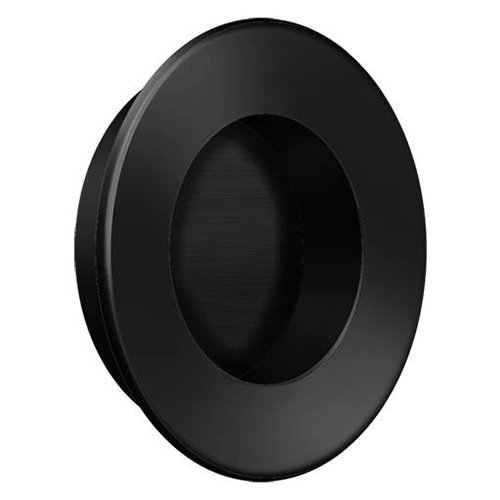 Deltana Solid Brass Round Flush Pull in Paint Black