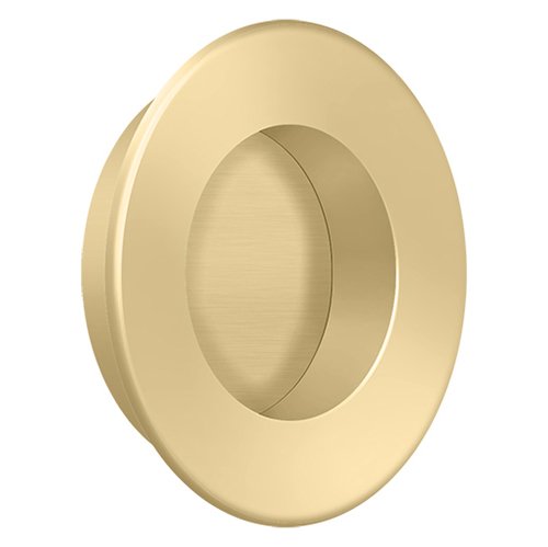 Deltana Solid Brass Round Flush Pull in Brushed Brass