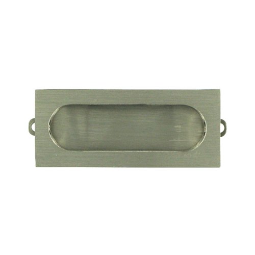 Deltana Solid Brass 3 1/8" x 15/16" Rectangle Flush Pull in Brushed Nickel