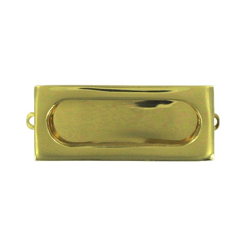 Deltana Solid Brass 3 1/8" x 15/16" Rectangle Flush Pull in Polished Brass