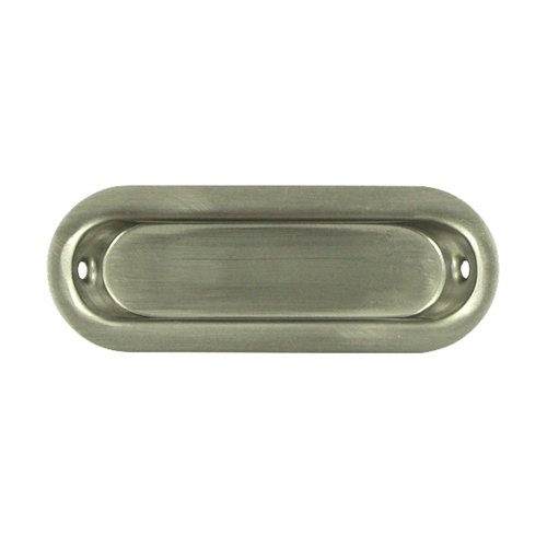 Deltana Solid Brass 3 1/2" x 1 1/4" Oblong Flush Pull in Brushed Nickel