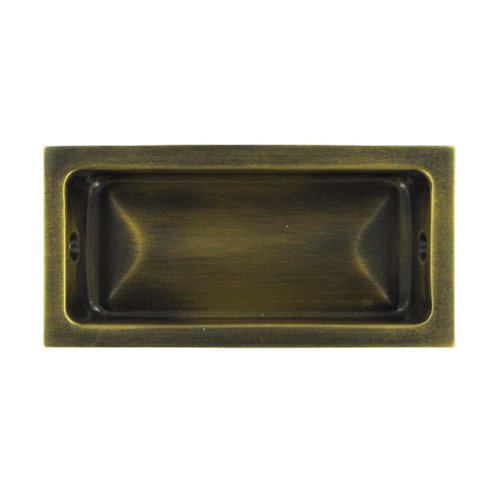 Deltana Solid Brass Large 3 5/8" x 1 3/4" Flush Pull in Antique Brass