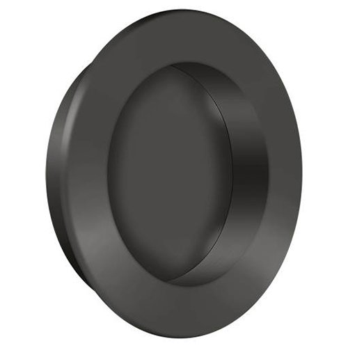 Deltana Solid Brass Round Flush Pull in Oil Rubbed Bronze