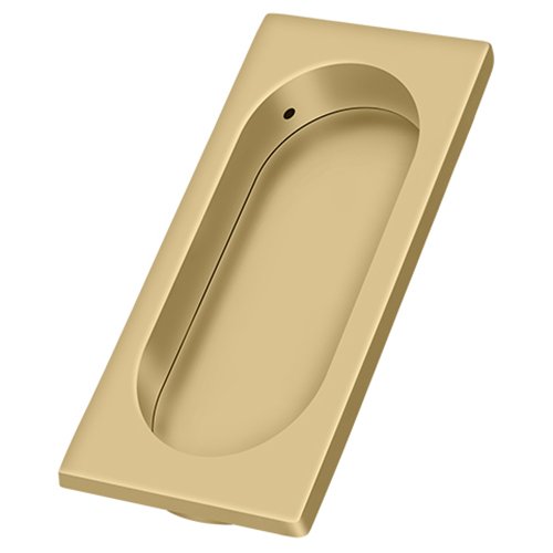 Deltana Solid Brass Large Flush Pull in Brushed Brass