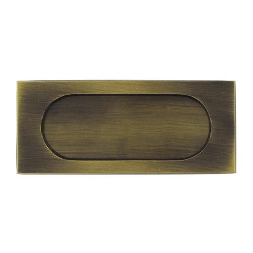 Deltana Solid Brass Large 4" x 1 3/4" Flush Pull in Antique Brass