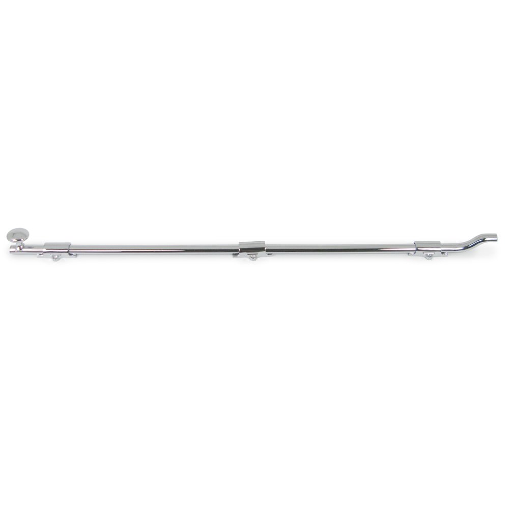 Deltana Solid Brass 26" Heavy Duty Surface Bolt with Off Set in Polished Chrome