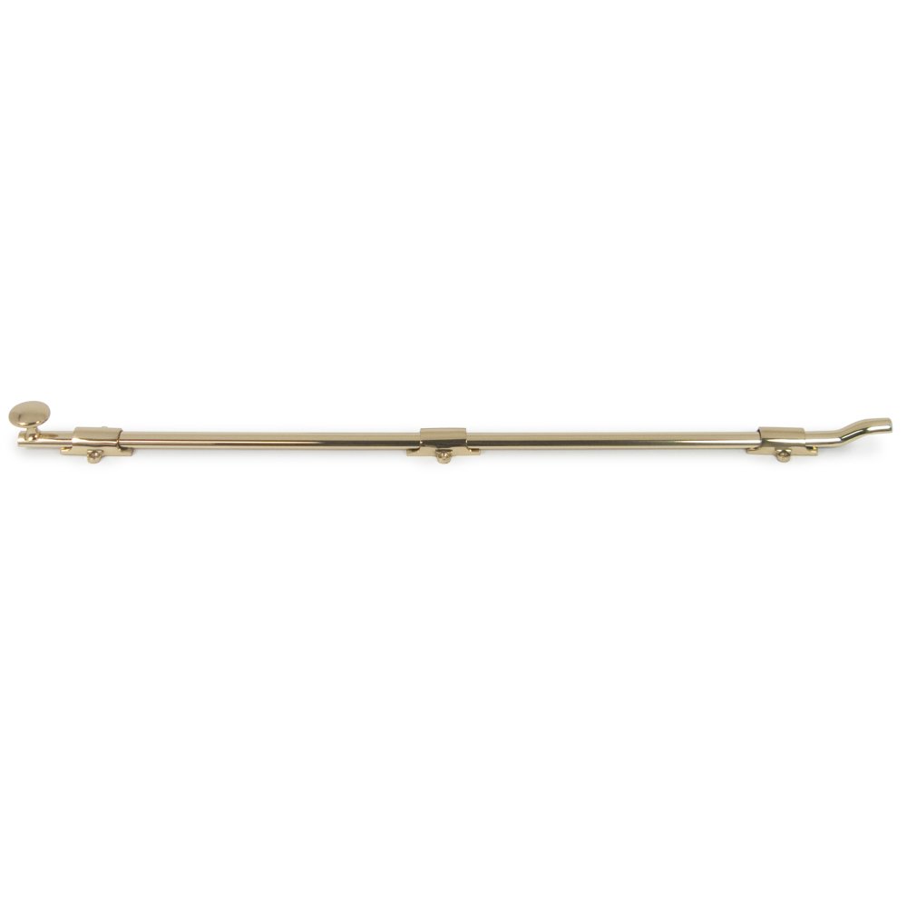 Deltana Solid Brass 26" Heavy Duty Surface Bolt with Off Set in Polished Brass