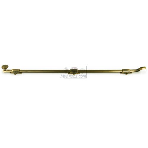 Deltana Solid Brass 26" Heavy Duty Surface Bolt with Off Set in Antique Brass