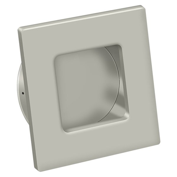 Deltana Solid Brass Square Flush Pull in Brushed Nickel