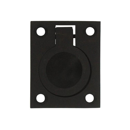Deltana Solid Brass 1 3/4" x 1 3/8" Flush Ring Pull in Oil Rubbed Bronze
