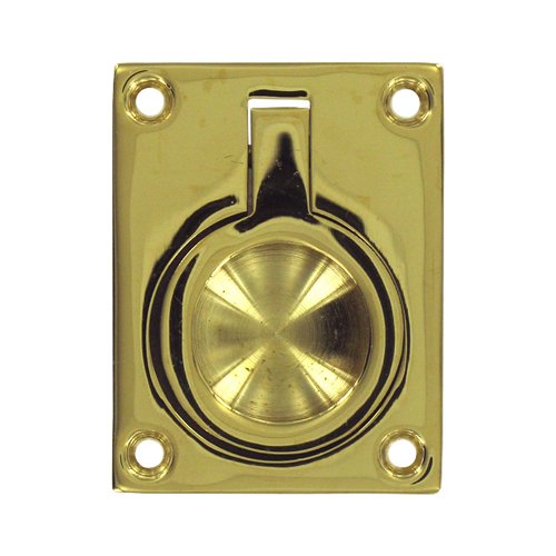 Deltana Solid Brass 2 1/2" x 1 7/8" Flush Ring Pull in PVD Brass