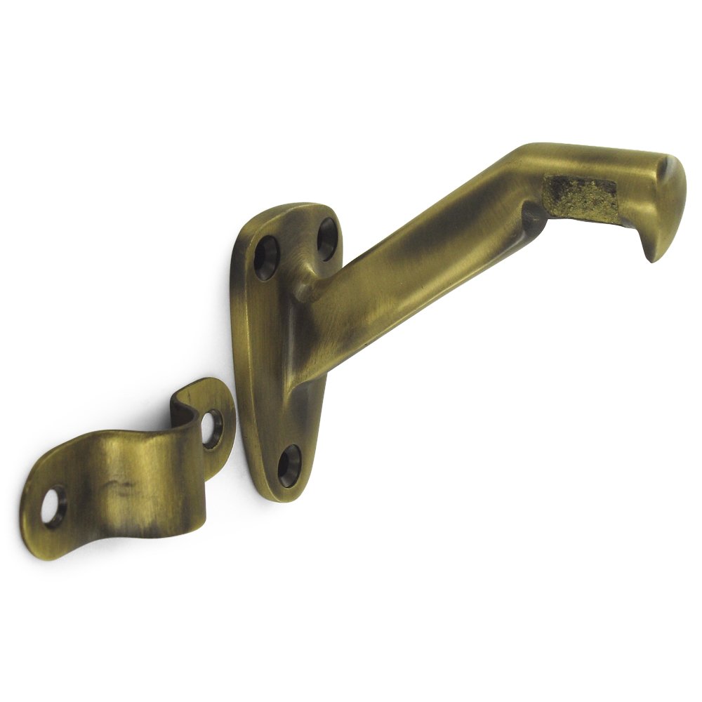 Deltana Solid Brass 3 5/16" Projection Hand Rail Bracket (Sold Individually) in Antique Brass