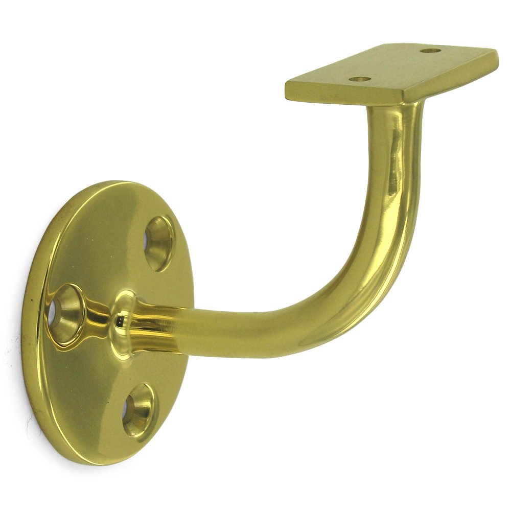 Deltana Solid Brass 3" Projection Light Duty Hand Rail Bracket (Sold Individually) in Polished Brass
