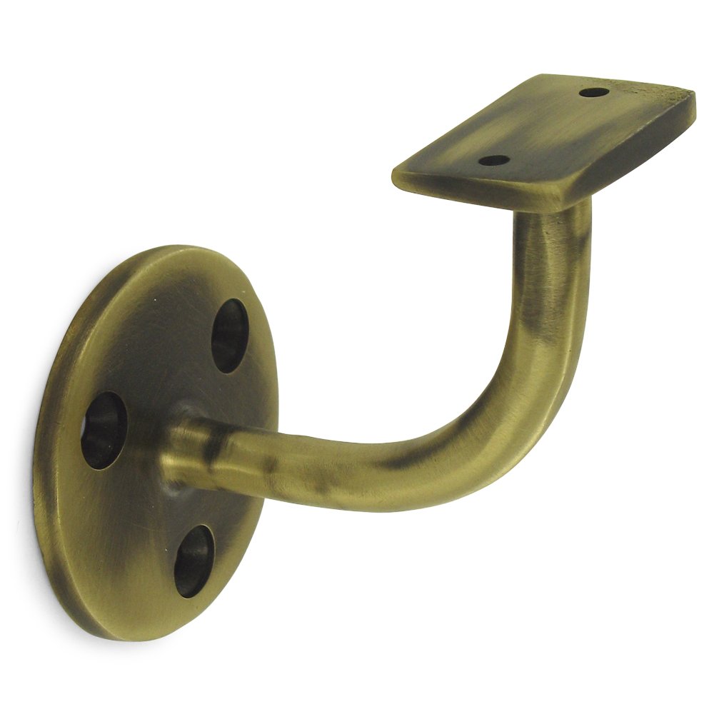 Deltana Solid Brass 3" Projection Light Duty Hand Rail Bracket (Sold Individually) in Antique Brass