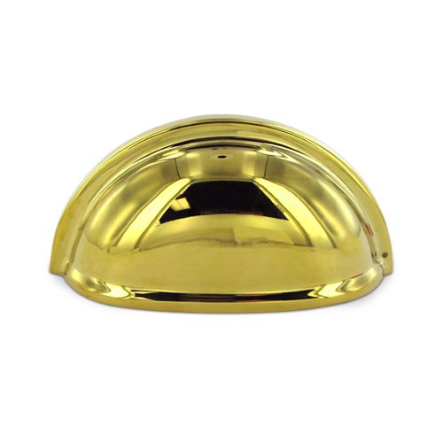 Deltana Solid Brass 3" Centers Oval Shell Cup Pull in PVD Brass