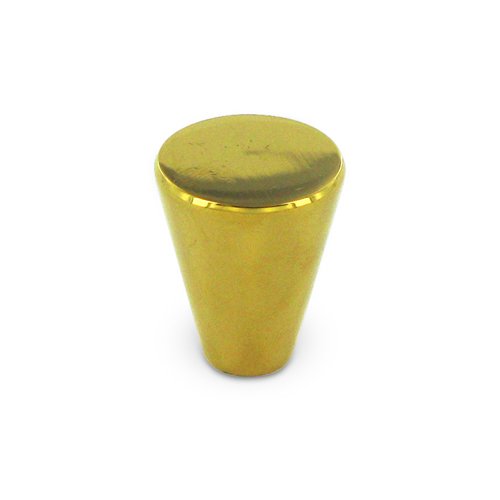 Deltana Solid Brass 3/4" Diameter Cone Knob in PVD Brass