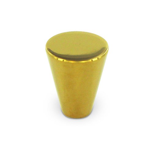 Deltana Solid Brass 1" Diameter Cone Knob in PVD Brass
