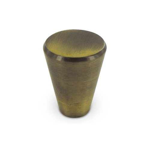 Deltana Solid Brass 1" Diameter Cone Knob in Antique Brass