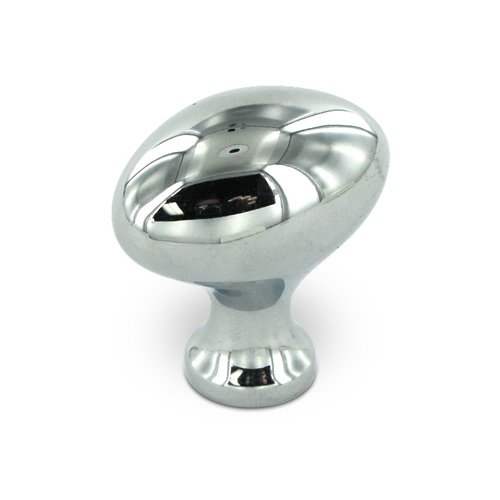 Deltana Solid Brass 1 1/4" Oval Egg Knob in Polished Chrome