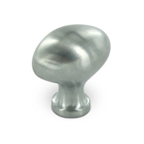 Deltana Solid Brass 1 1/4" Oval Egg Knob in Brushed Chrome