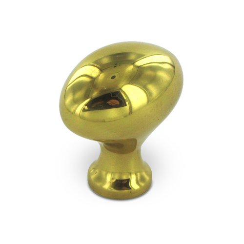 Deltana Solid Brass 1 1/4" Oval Egg Knob in Polished Brass