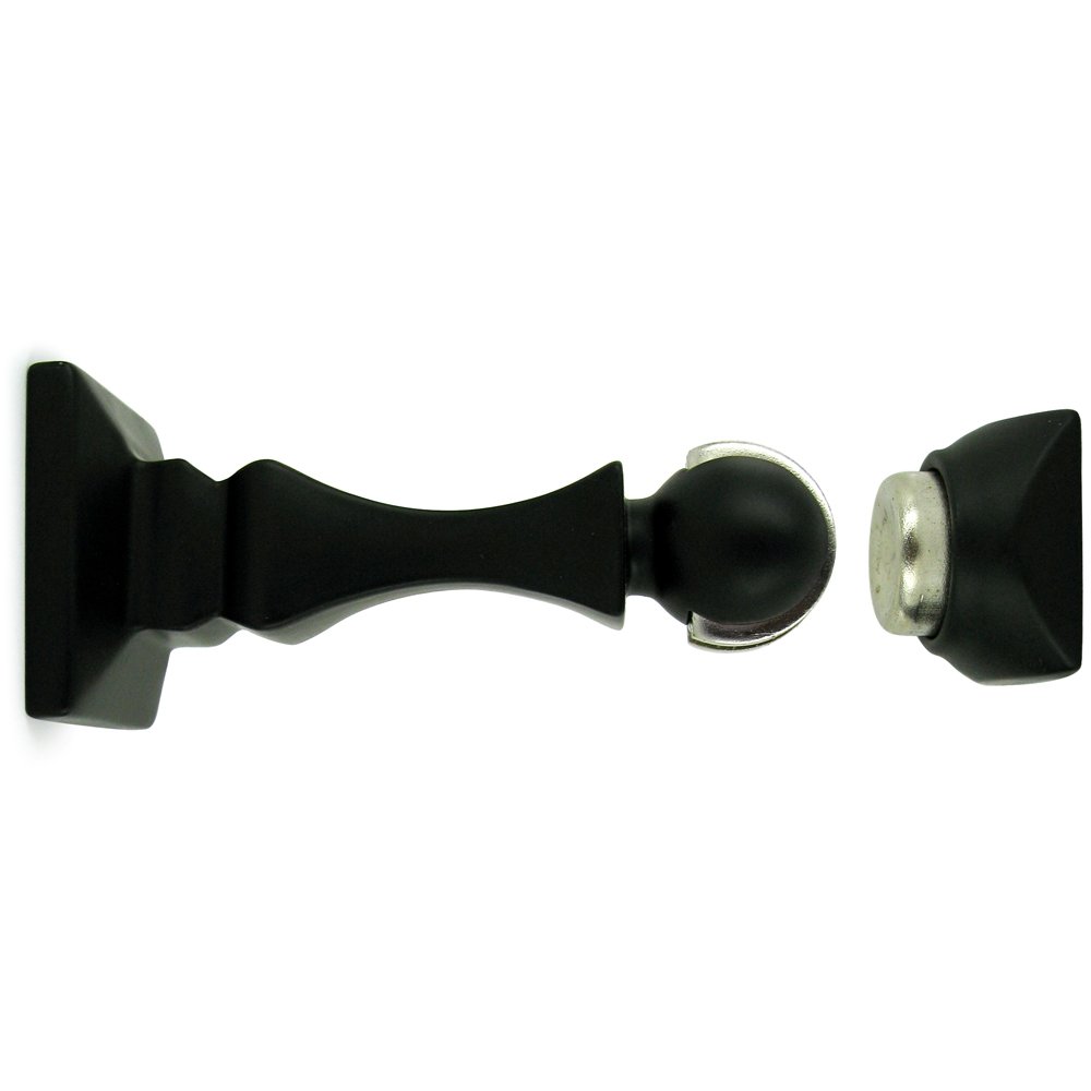 Deltana Solid Brass 3 1/2" Magnetic Door Holder in Paint Black