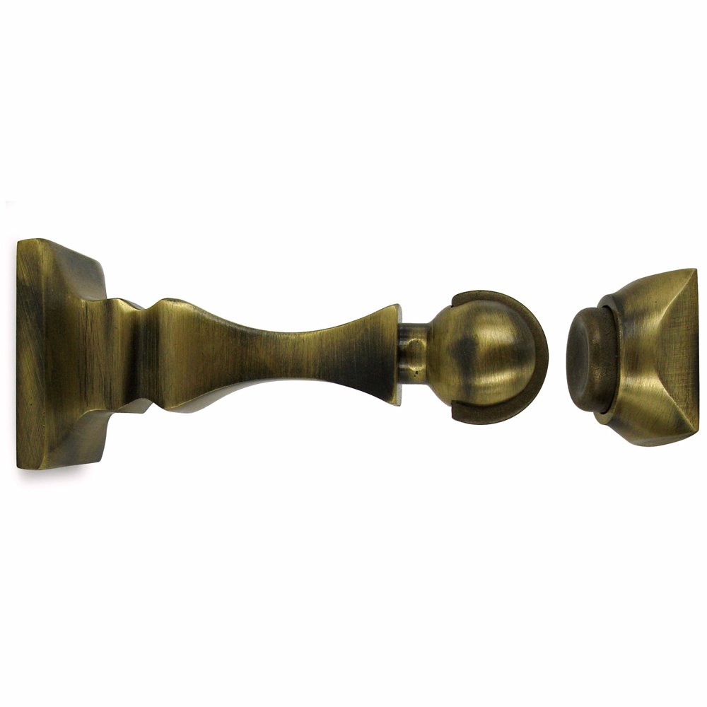 Deltana Solid Brass 3 1/2" Magnetic Door Holder in Antique Brass