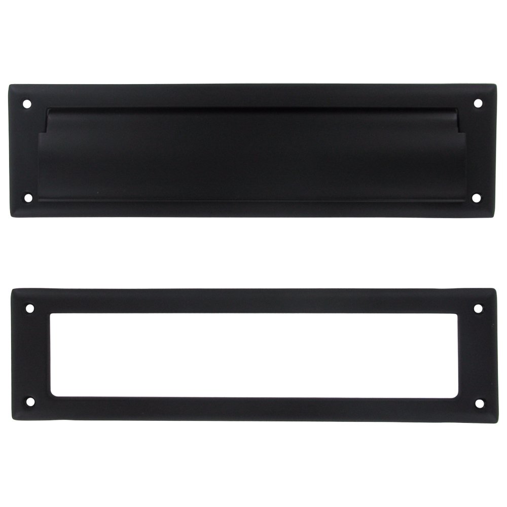 Deltana Solid Brass Mail Slot in Paint Black