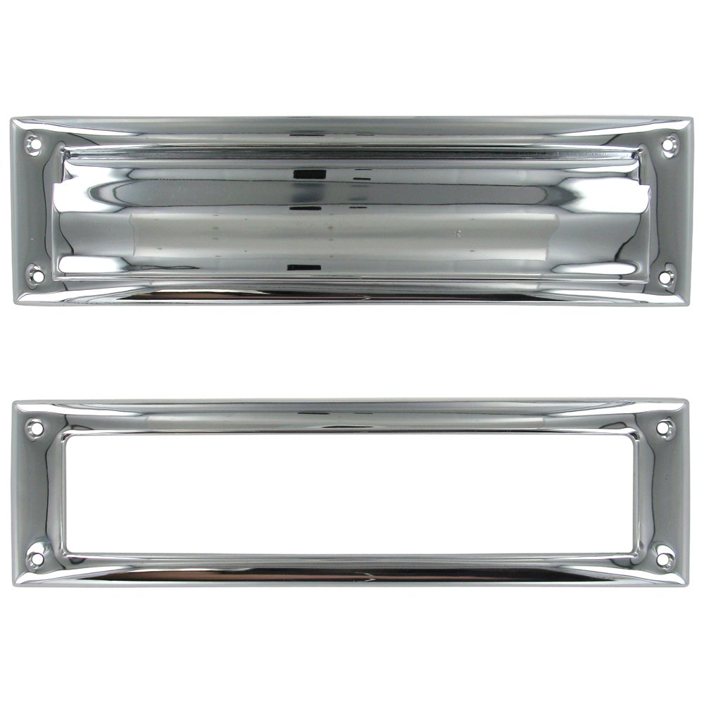 Deltana Solid Brass Mail Slot in Polished Chrome