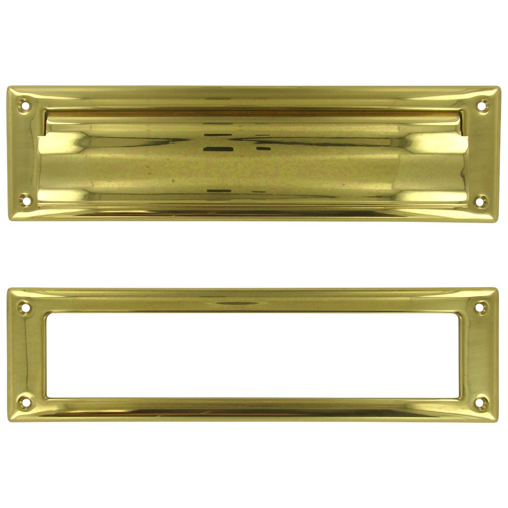 Deltana Solid Brass Mail Slot in Polished Brass