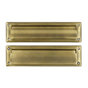 Deltana Mail Slot 13 1/8" with Interior Flap in Antique Brass