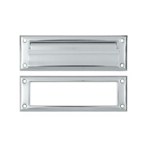 Deltana Mail Slot 8 7/8" with Interior Frame in Polished Chrome
