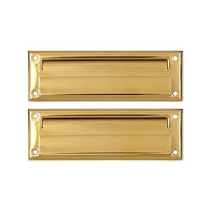 Deltana Mail Slot 8 7/8" with Back Plate in PVD Brass